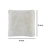 Ashley Dift Square Accent Throw Pillow | 20’’ | White Faux Rabbit Fur Face BM328070
