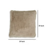 Ashley Dift Square Accent Throw Pillow | 20’’ | Taupe Beige Faux Rabbit Fur BM328071