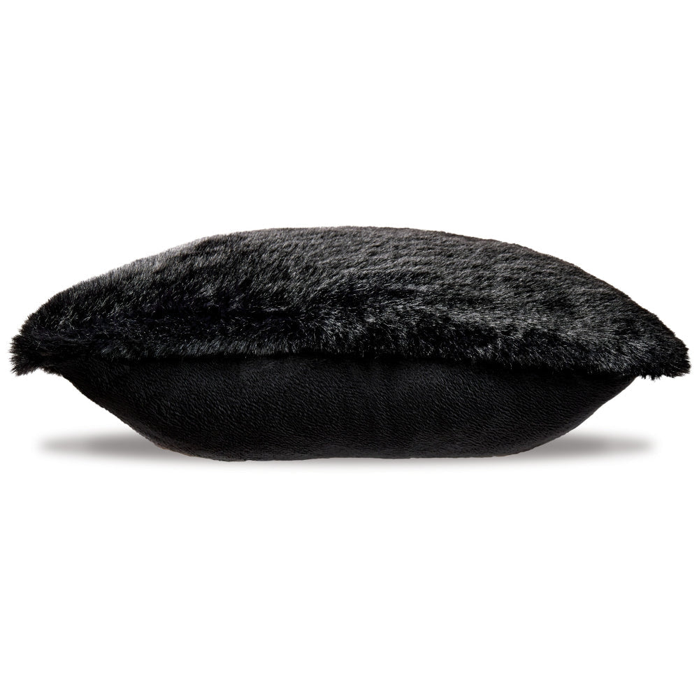 Ashley Dift Square Accent Throw Pillow | 20’’ | Black Faux Rabbit Fur Face BM328072