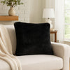 Ashley Dift Square Accent Throw Pillow | 20’’ | Black Faux Rabbit Fur Face BM328072