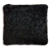Ashley Dift Square Accent Throw Pillow | 20" | Black Faux Rabbit Fur Face
