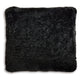 Ashley Dift Square Accent Throw Pillow | 20" | Black Faux Rabbit Fur Face