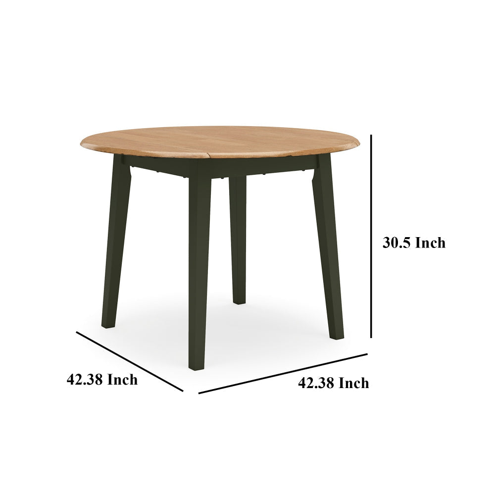 Ashley Gasy Dining Table | Extendable 26-42’’ | Dark Green Wood | 2 Leaves BM328074