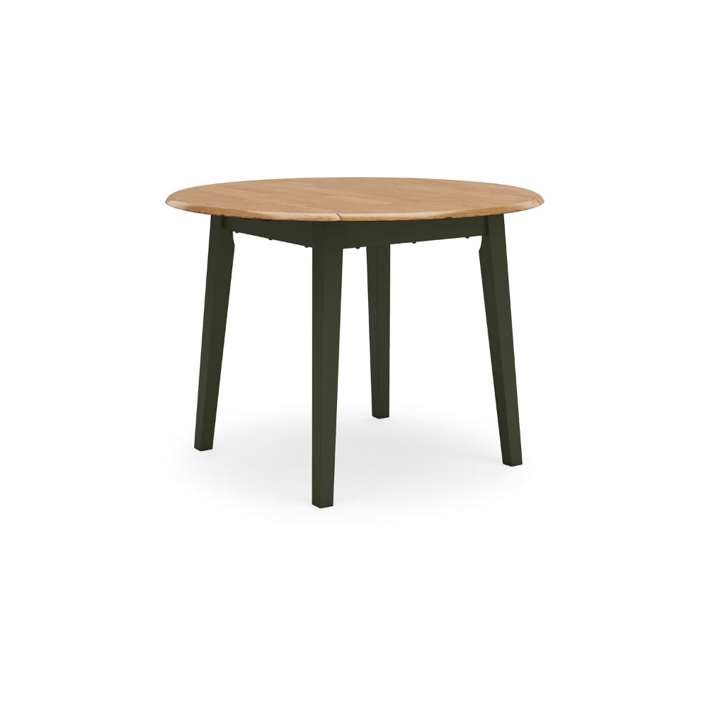 Ashley Gasy Dining Table | Extendable 26-42" | Dark Green Wood | 2 Leaves