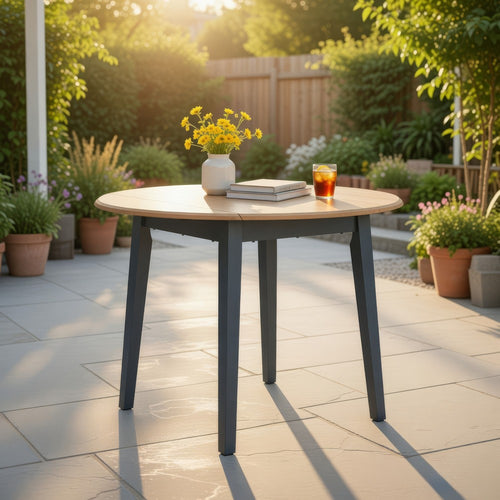 Ashley Gasy Dining Table | Extendable 26-42" | Dark Blue | Wood | 2 Leaves