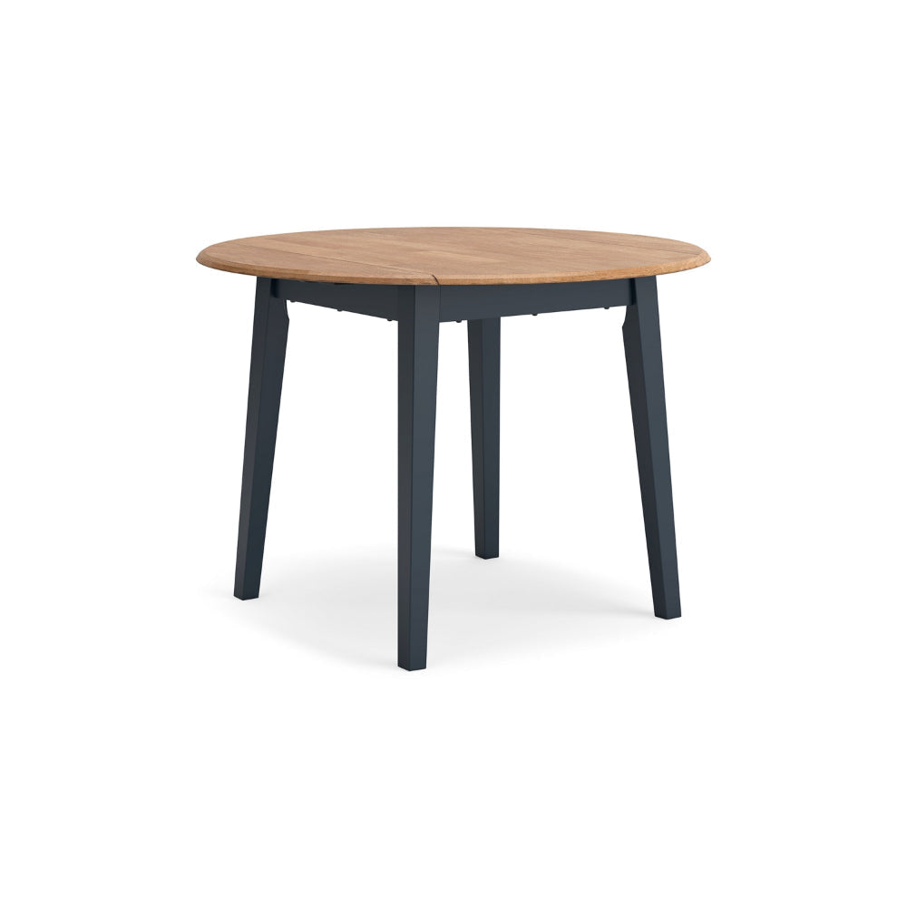 Ashley Gasy Dining Table | Extendable 26-42" | Dark Blue | Wood | 2 Leaves
