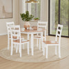Ashley Gasy Dining Table | Extendable 26-42" White Brown Wood | 2 Leaves