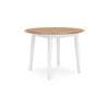 Ashley Gasy Dining Table | Extendable 26-42" White Brown Wood | 2 Leaves