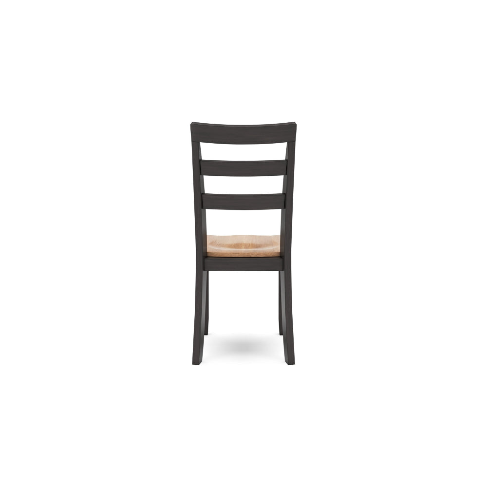 Ashley Gasy Dining Chair Set of 2 | 17’’ | Dark Brown Wood | Contoured Seat BM328078