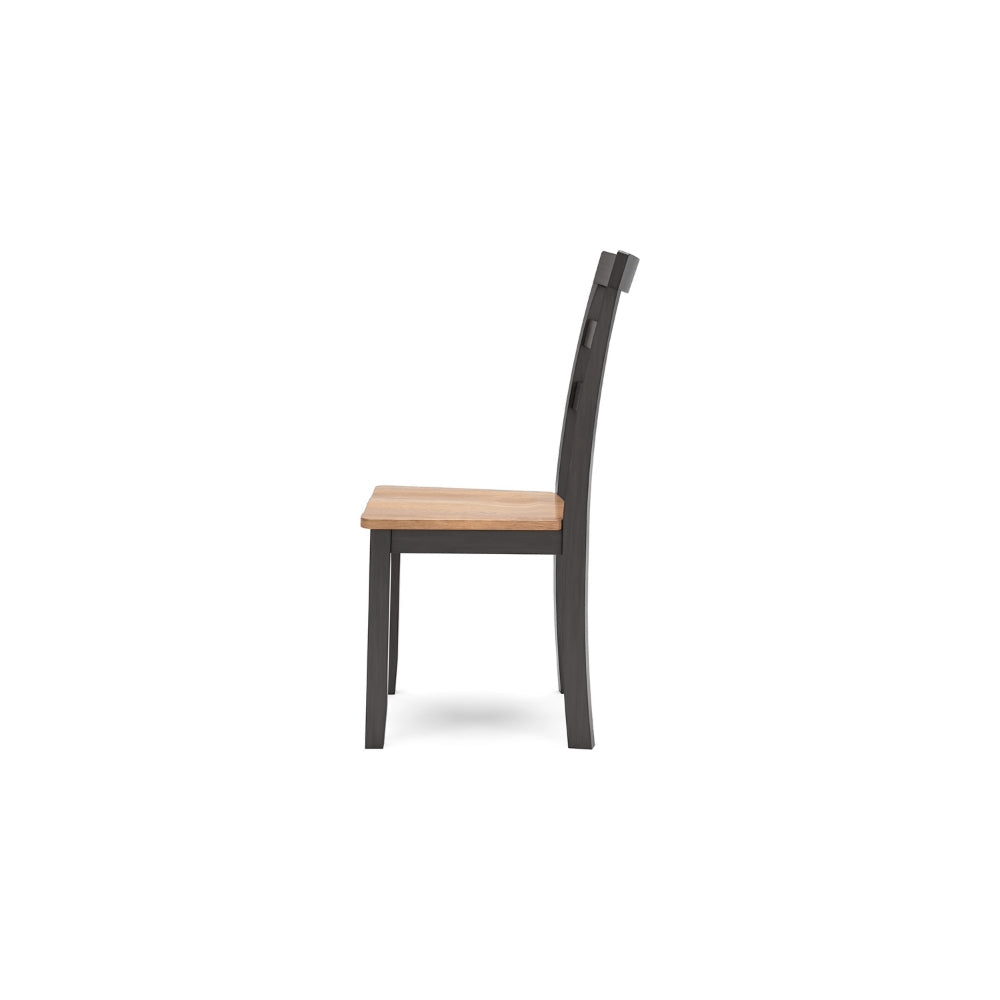 Ashley Gasy Dining Chair Set of 2 | 17’’ | Dark Brown Wood | Contoured Seat BM328078