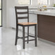 Ashley Gasy Counter Height Chair Set of 2 | 24" Dark Brown | Contoured Seat
