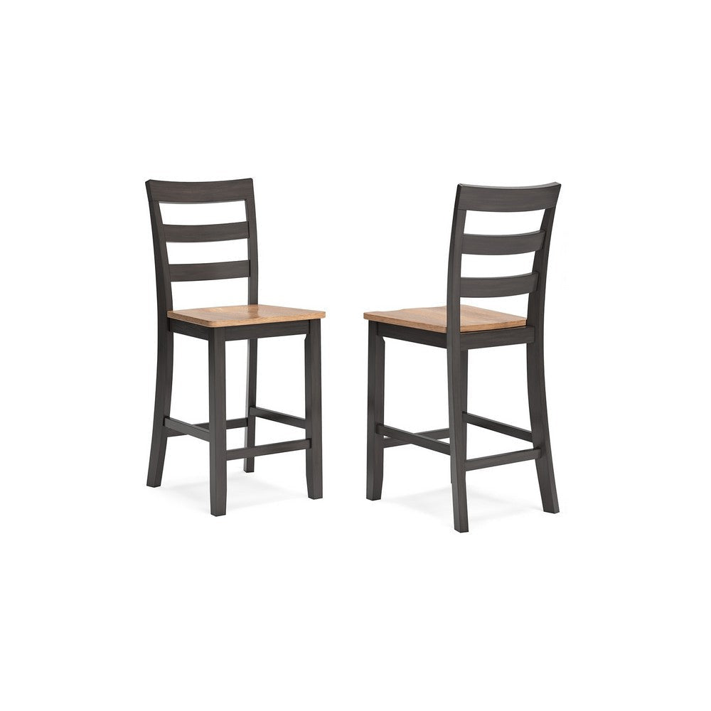 Ashley Gasy Counter Height Chair Set of 2 | 24’’ Dark Brown | Contoured Seat BM328079