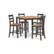 Ashley Gasy Counter Height Dining Table Set with 4 Ladderback Chairs | Brown