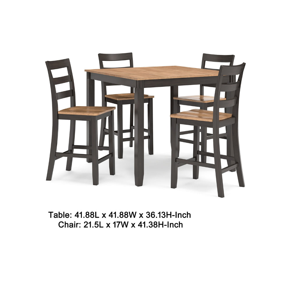 Ashley Gasy Counter Height Dining Table Set with 4 Ladderback Chairs | Brown BM328081