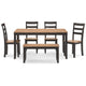 Ashley Gasy Dining Table Set with 4 Ladderback Chairs 1 Bench | Dark Brown BM328082