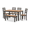 Ashley Gasy Dining Table Set with 4 Ladderback Chairs 1 Bench | Dark Brown BM328082