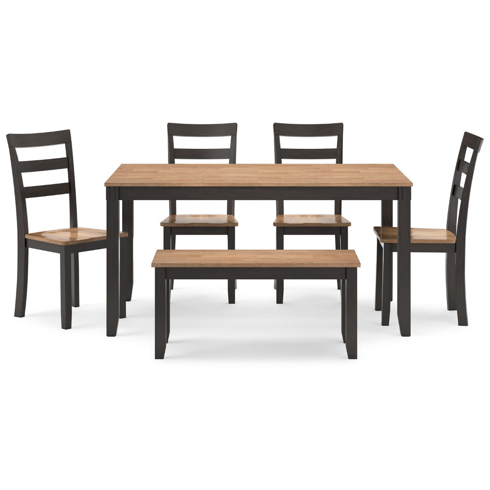 Ashley Gasy Dining Table Set with 4 Ladderback Chairs 1 Bench | Dark Brown BM328082