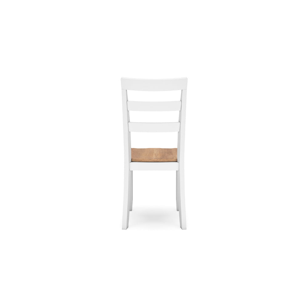 Ashley Gasy Dining Chair Set of 2 | 22’’ White and Brown Mango Wood Veneer BM328083