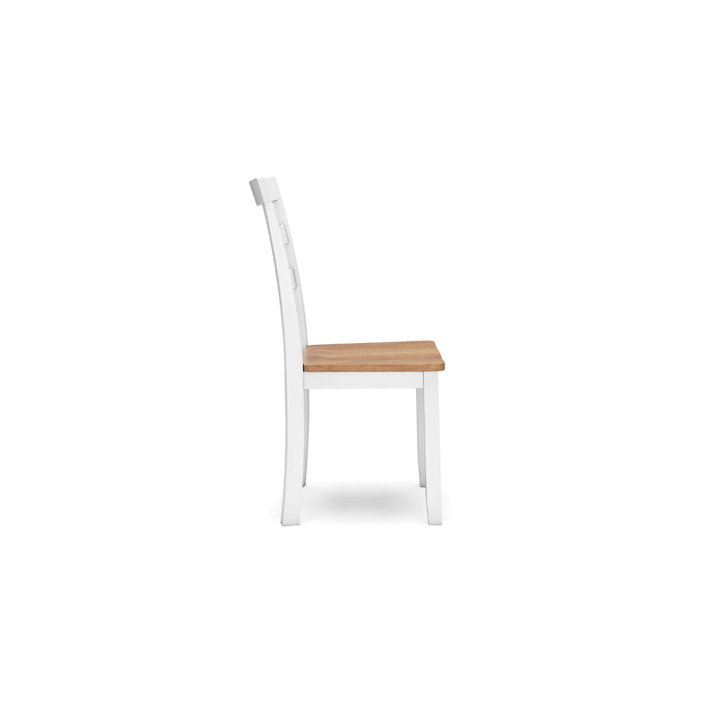 Ashley Gasy Dining Chair Set of 2 | 22’’ White and Brown Mango Wood Veneer BM328083