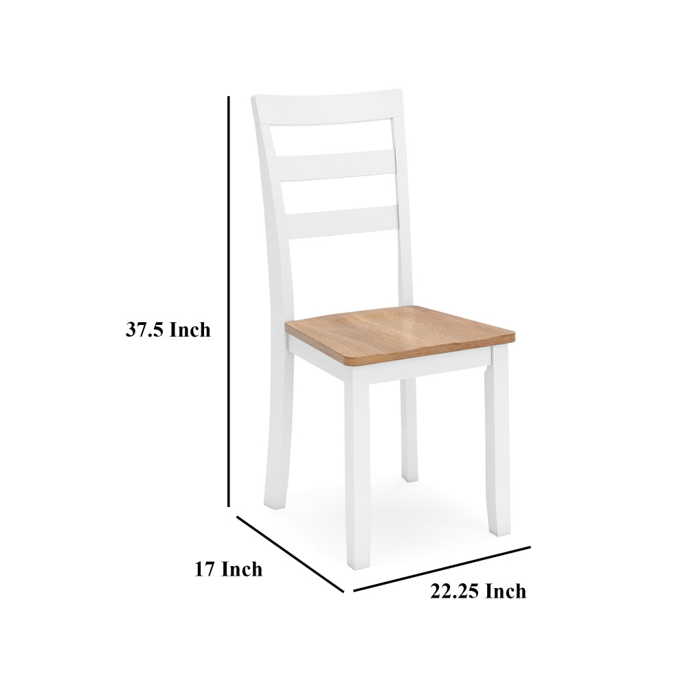 Ashley Gasy Dining Chair Set of 2 | 22’’ White and Brown Mango Wood Veneer BM328083