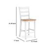 Ashley Gasy Counter Chair Set of 2 | 24’’ White Brown Solid Mango Wood BM328084