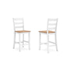 Ashley Gasy Counter Chair Set of 2 | 24’’ White Brown Solid Mango Wood BM328084