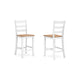 Ashley Gasy Counter Chair Set of 2 | 24’’ White Brown Solid Mango Wood BM328084