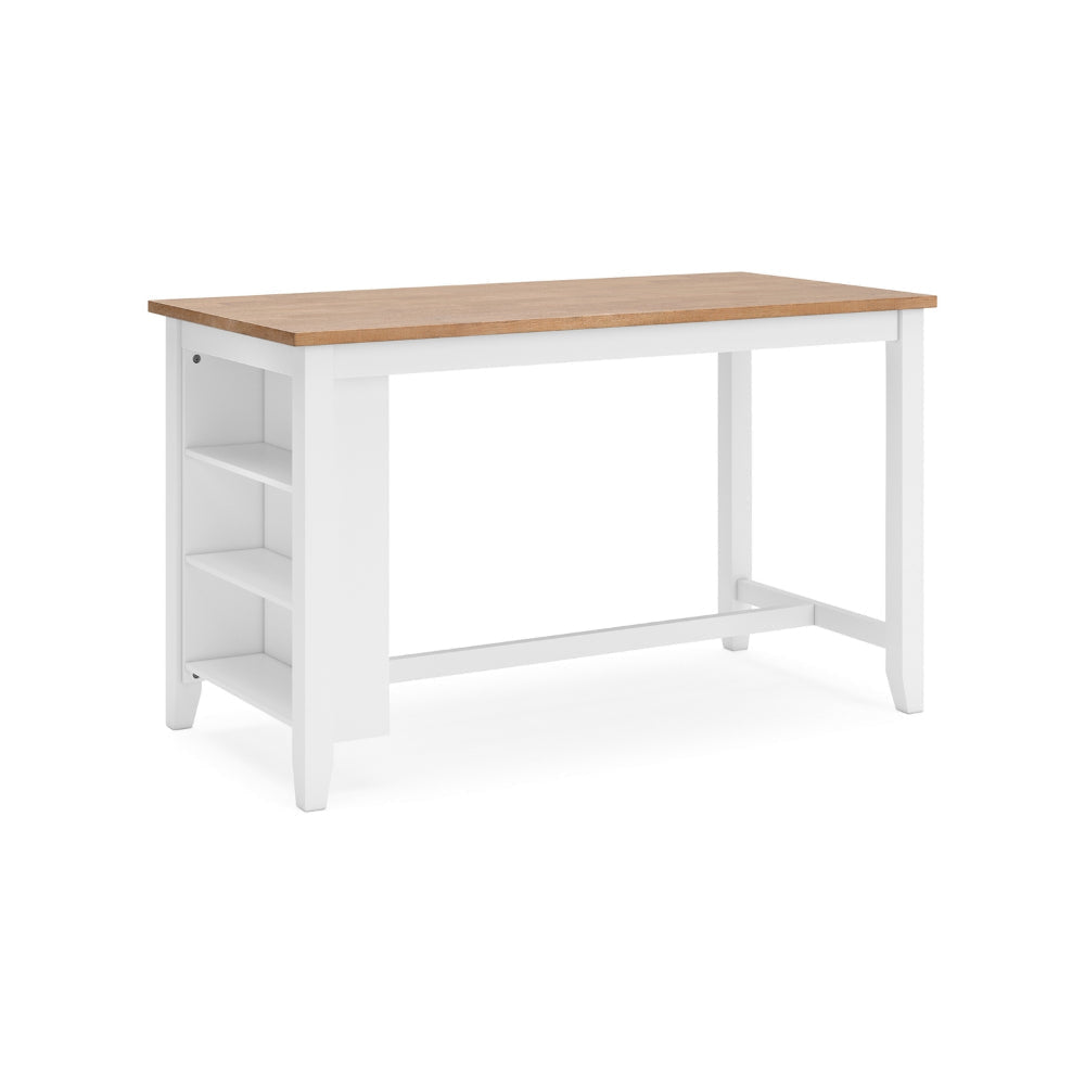 Ashley Gasy Counter Height Dining Table | 60" White Brown Mango Wood Veneer