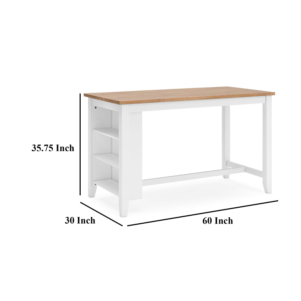 Ashley Gasy Counter Height Dining Table | 60’’ White Brown Mango Wood Veneer BM328085