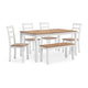 Ashley Gasy Dining Table Set with 4 Chairs | 1 Bench | White Brown Solid Wood