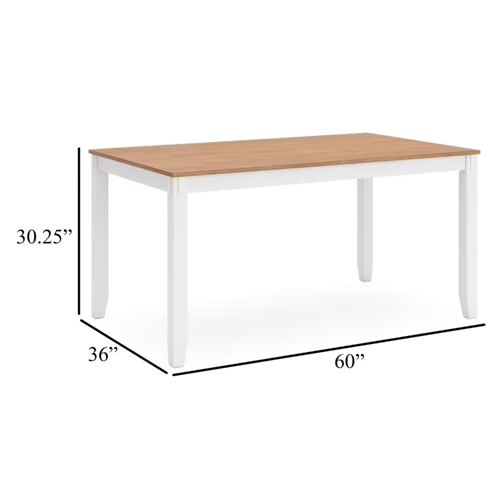 Ashley Gasy Dining Table Set with 4 Chairs | 1 Bench | White Brown Solid Wood BM328087