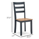 Ashley Gasy Dining Side Chair Set of 2 | Dark Blue Solid Wood Brown Seat