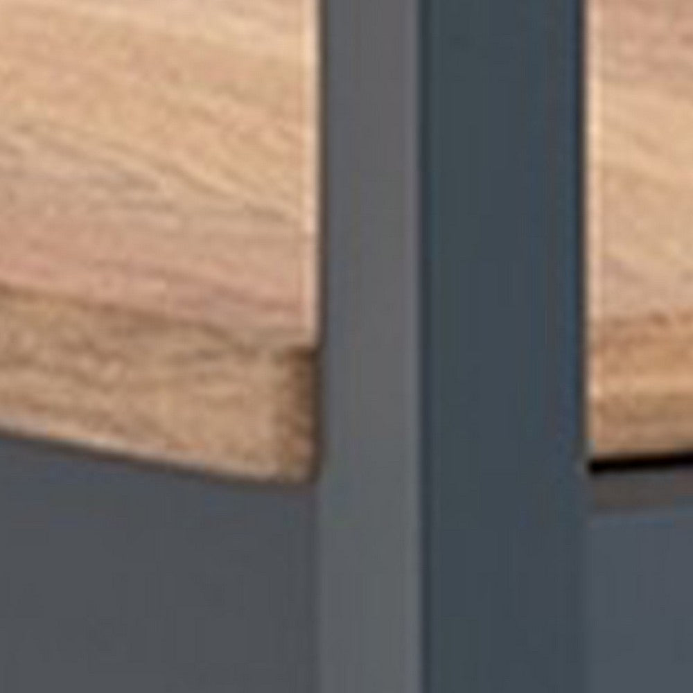 Ashley Gasy Counter Height Chair Set of 2 | Dark Blue Solid Wood | Brown Seat BM328089