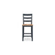 Ashley Gasy Counter Height Chair Set of 2 | Dark Blue Solid Wood | Brown Seat BM328089