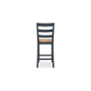 Ashley Gasy Counter Height Chair Set of 2 | Dark Blue Solid Wood | Brown Seat BM328089