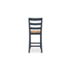 Ashley Gasy Counter Height Chair Set of 2 | Dark Blue Solid Wood | Brown Seat BM328089