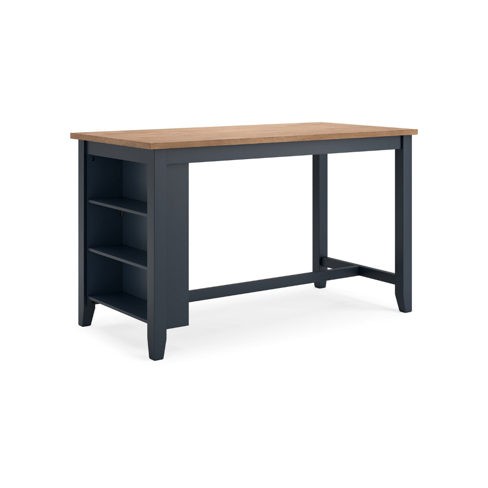 Ashley Gasy Counter Height Dining Table | 60" | Dark Blue Brown Mango Wood