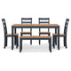 Ashley Gasy Dining Table Set with 4 Chairs and 1 Bench | Dark Blue and Brown BM328092