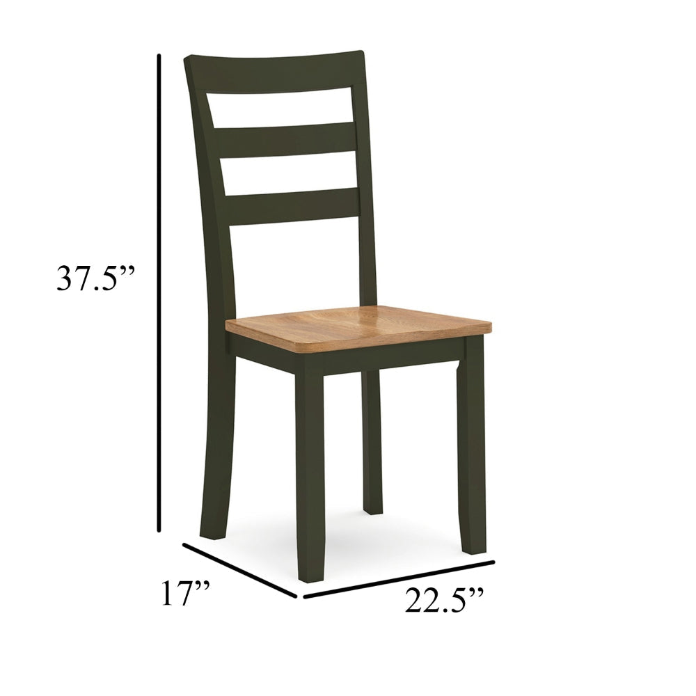 Ashley Gasy Dining Side Chair Set of 2 | Dark Green Solid Wood | Contoured BM328093