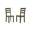 Ashley Gasy Dining Side Chair Set of 2 | Dark Green Solid Wood | Contoured