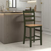 Ashley Gasy Counter Height Chair Set of 2 | Dark Green Solid Wood | Brown
