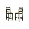 Ashley Gasy Counter Height Chair Set of 2 | Dark Green Solid Wood | Brown BM328094