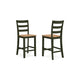 Ashley Gasy Counter Height Chair Set of 2 | Dark Green Solid Wood | Brown BM328094