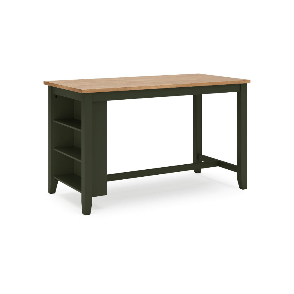 Ashley Gasy Counter Height Dining Table | 60" | Dark Green Mango Wood | Brown