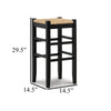 Ashley Anya Bar Height Stool | Woven Seagrass Seat | 30’’ | Black Wood Frame BM328099