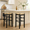Ashley Anya Bar Height Stool | Woven Seagrass Seat | 30" | Black Wood Frame