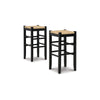 Ashley Anya Bar Height Stool | Woven Seagrass Seat | 30" | Black Wood Frame