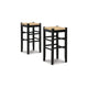 Ashley Anya Bar Height Stool | Woven Seagrass Seat | 30" | Black Wood Frame