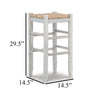 Ashley Anya Bar Height Stool Set of 2 | Brown Woven Seat | 30’’ Rustic White BM328101