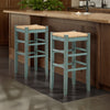 Ashley Anya Bar Height Stool Set of 2 | Brown Woven Seat | 30’’ Rustic Blue BM328103